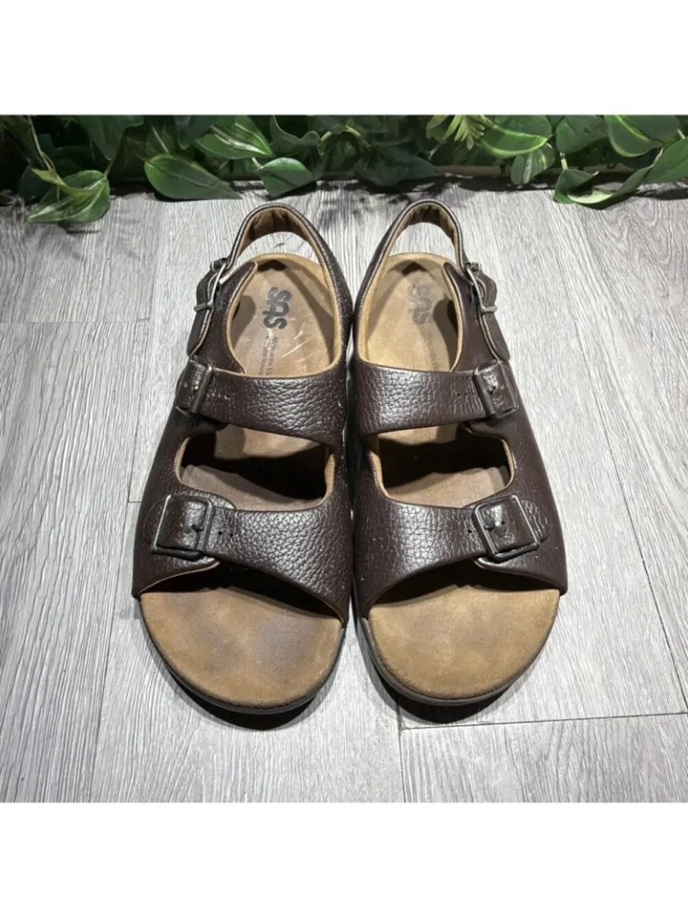 SAS Bravo Sandal Brown Leather 10.5 Wide Men's Shoes Comfort